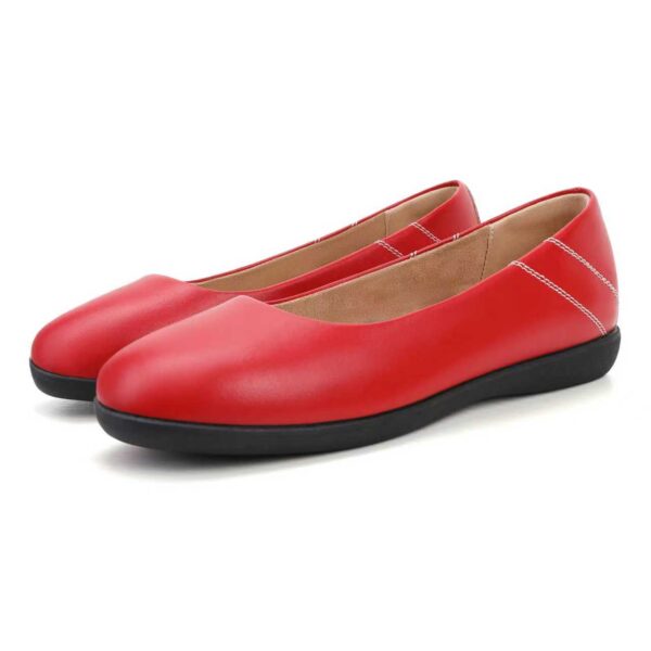 Softcrewshoes AirEase Ballet flats women soft leather shoes (Scarlet Red)