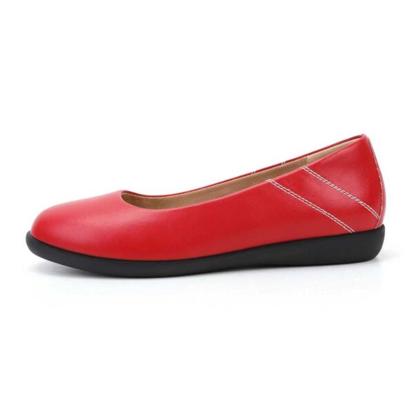 Softcrewshoes AirEase Ballet flats women soft leather shoes (Scarlet Red)