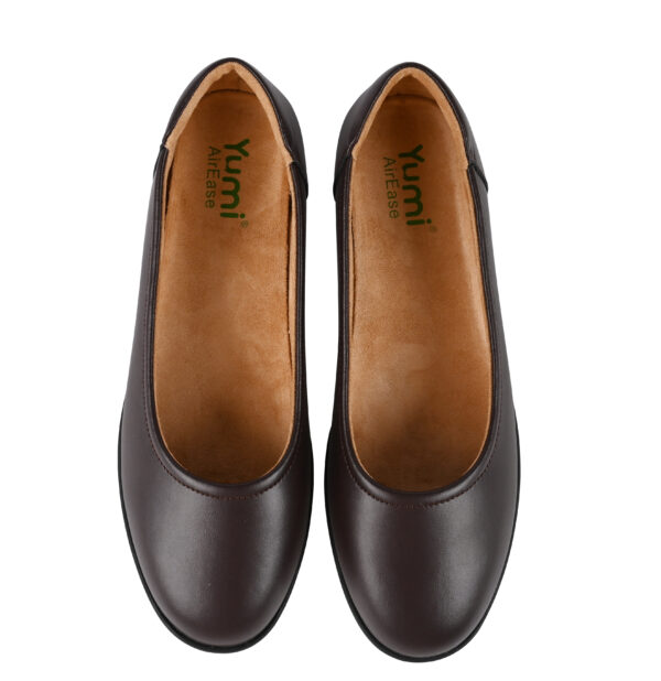 3 Yumi AirEase Ballet flats women soft leather shoes (Brown)