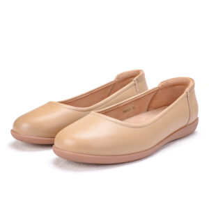 Yumi AirEase Ballet flats women soft leather shoes (Cosmic Latte Beige)