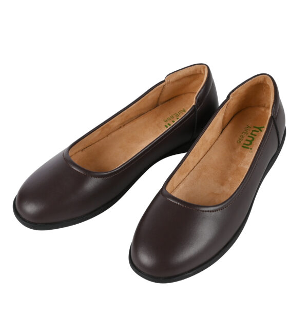 6 Yumi AirEase Ballet flats women soft leather shoes (Brown)