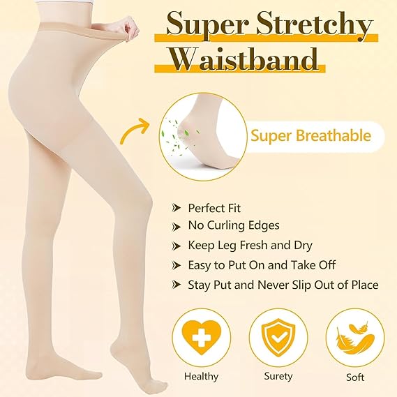 614jthbiS-L._AC_SX569_ Pack of 2 SoftCrewShoes Medical Compression Tights – Pack of 2 (One Size, 30 Den) | Stockings for Leg Fatigue, Circulation & Daily Comfor (Beige, Medium)