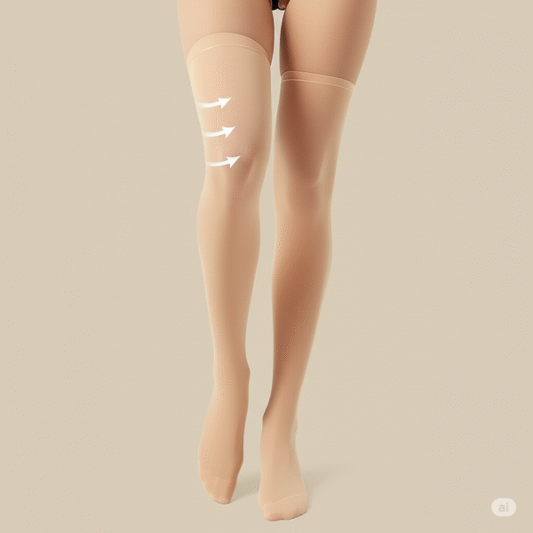 Gemini_Generated_Image_1qqg5k1qqg5k1qqg Pack of 2 SoftCrewShoes Medical Compression Tights – Pack of 2 (One Size, 30 Den) | Stockings for Leg Fatigue, Circulation & Daily Comfor (Beige, Medium)