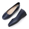 2 Isla Low Wedge Pumps: 4CM Heel, Comfortable Closed-Toe (Navy Blue) New