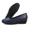 3 Isla Low Wedge Pumps: 4CM Heel, Comfortable Closed-Toe (Navy Blue) New