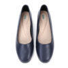 466A9866 Isla Low Wedge Pumps: 4CM Heel, Comfortable Closed-Toe (Navy Blue) New