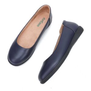 Yumi AirEase Ballet flats women soft leather shoes Navy Blue (New)