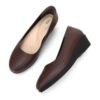 Isla Low Wedge Pumps: 4CM Heel, Comfortable Closed-Toe (Brown ) New