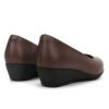Isla Low Wedge Pumps: 4CM Heel, Comfortable Closed-Toe (Brown ) New