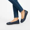 1 (6) Yumi AirEase Ballet flats women soft leather shoes Navy Blue