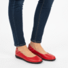Softcrewshoes AirEase Ballet flats women soft leather shoes (Scarlet Red)