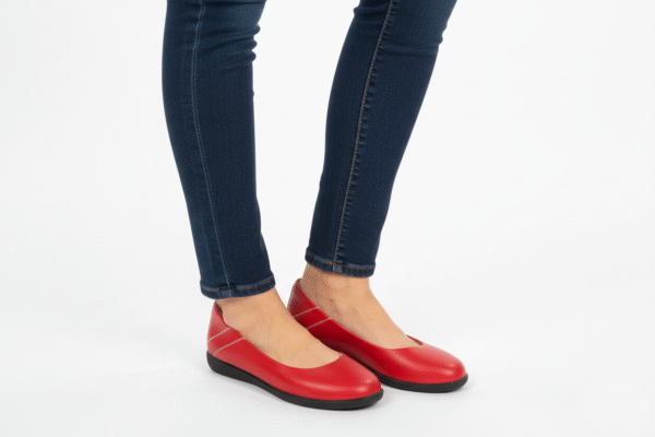 Softcrewshoes AirEase Ballet flats women soft leather shoes (Scarlet Red)