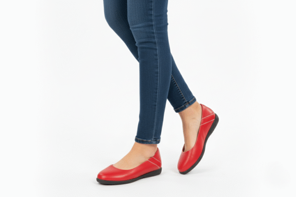 Softcrewshoes AirEase Ballet flats women soft leather shoes (Scarlet Red)